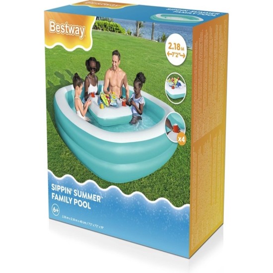 BESTWAY 8'4" X 70" X 55"/2.54M X 1.78M X 1.40CM SUMMER BLISS SHADED FAMILY POOL (1 pool,1 sunshade,repair patch) Age 6+