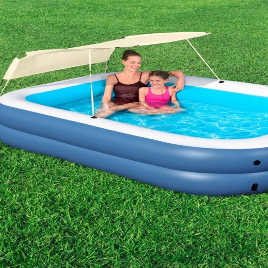 BESTWAY 8'4" X 70" X 55"/2.54M X 1.78M X 1.40CM SUMMER BLISS SHADED FAMILY POOL (1 pool,1 sunshade,repair patch) Age 6+