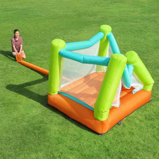 BESTWAY6'4" X 5'9" X 5'7"/1.94M X 1.75M X 1.70M JUMP AND SOAR BOUNCER (Contents:1 bouncer, 1 blower, 1 repair kit (multiple assorted patches), 1 storage bag,8 bouncer stakes.) Age 3+