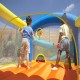 BESTWAY9'6" X 7' X 5'8"/2.89M X 2.13M X 1.73M LEAP & PLAY MEGA BOUNCER (1 bouncer, 1 blower (stakes included), 1 repair kit (multiple assorted patches), 1 storage bag, 9 bouncer stakes, 25 play balls) Age 3+