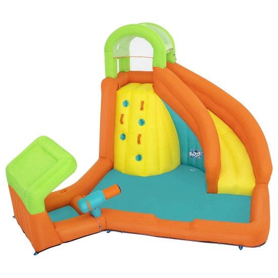 BESTWAY14' X 12'1" X 8'8"/4.26M X 3.69M X 2.64M CANOPY COVE MEGA WATER PARK (Contents: 1 slide, 1 blower (stakes included), 1 repair kit (multiple assorted patches), 1 storage bag, 11 bouncer stakes, 1 water spraying hose assembly) Age 5+