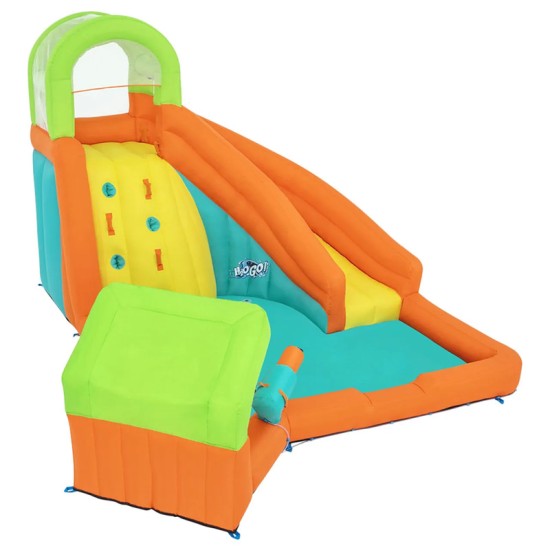 BESTWAY14' X 12'1" X 8'8"/4.26M X 3.69M X 2.64M CANOPY COVE MEGA WATER PARK (Contents: 1 slide, 1 blower (stakes included), 1 repair kit (multiple assorted patches), 1 storage bag, 11 bouncer stakes, 1 water spraying hose assembly) Age 5+