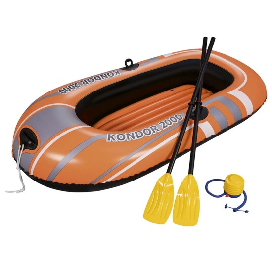 BESTWAY8'1" X 48"/2.46M X 1.22M KONDOR ELITE 3000 RAFT SET (Contents:1 boat,1 pair of oars,1 hand pump,repair patch)