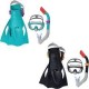 BESTWAY SPARK WAVE SNORKEL SET (Contents:One mask, one snorkel and one pair of fins, 2 assorted colors, Fin Size: US(8-12); EUR (41-46)) Age 14+