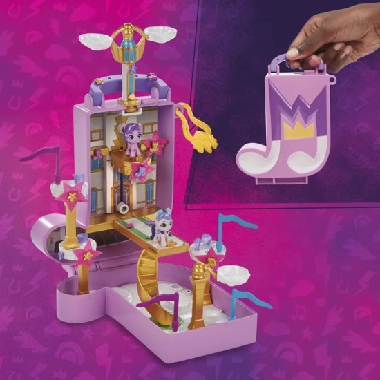 My Little Pony Mini World Magic Compact Creation Zephyr Heights Toy - Portable Playset, Pipp Petals Pony, Kids Ages 5+