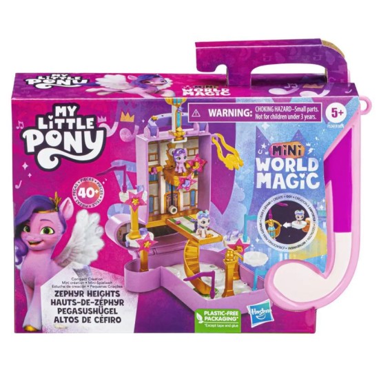 My Little Pony Mini World Magic Compact Creation Zephyr Heights Toy - Portable Playset, Pipp Petals Pony, Kids Ages 5+