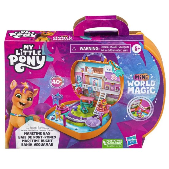 My Little Pony Mini World Magic Compact Creation Maretime Bay Toy - Portable Playset, Sunny Starscout Pony, Kids Ages 5+