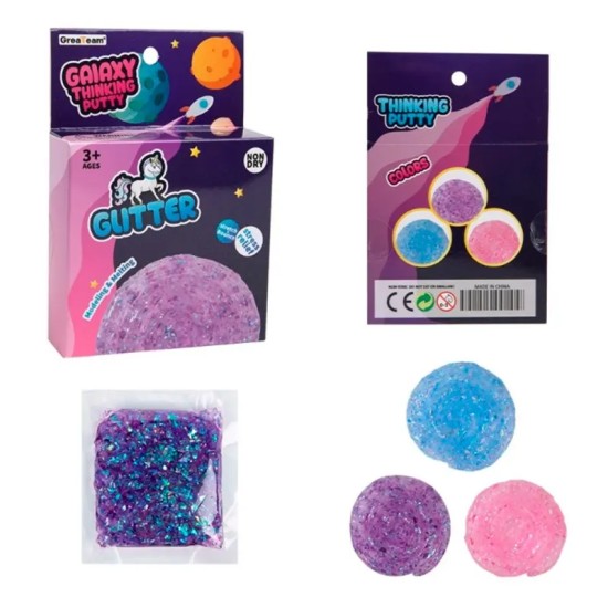  Glitter Thinking Putty Slime