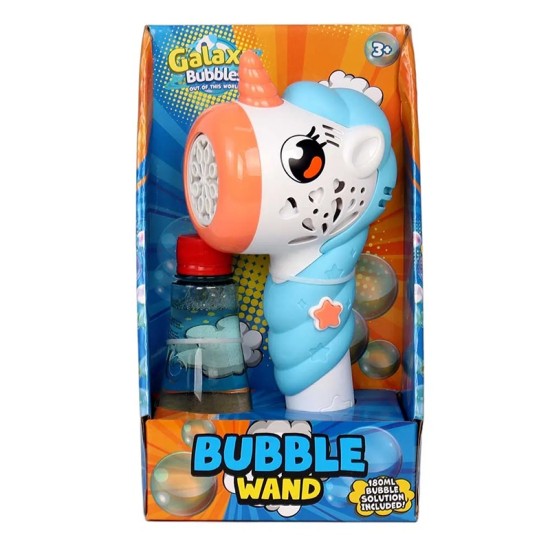 Galaxy Bubbles - Unicorn Bubble Wand With 180ml Bubble Solution , Light & Music