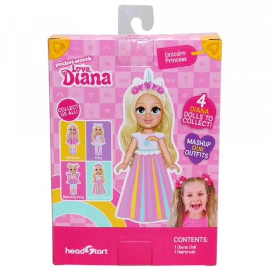 Love Diana Unicorn Princess Doll - 6 Inches