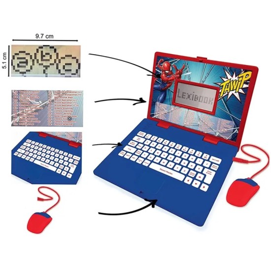 Lexibook Spider-Man Bilingual Educational Laptop Arabic And English