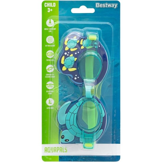 BESTWAY AQUAPALS GOGGLES (Contents:one pair of goggles, 3 assorted character designs) 