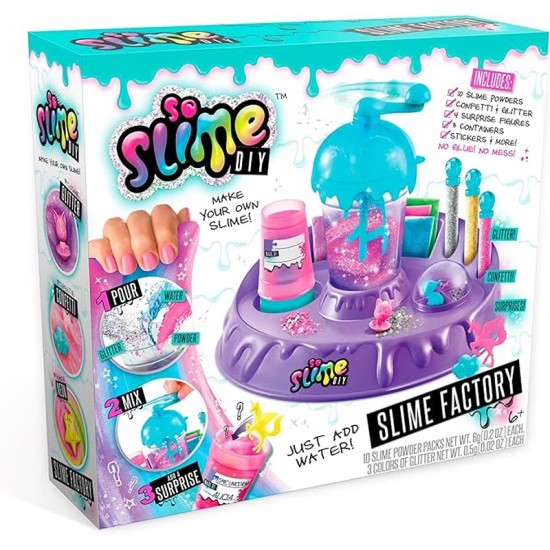 Canal Toys - So Slime DIY - Slime Factory - Make Your Own 10 Slimes Just Add Water No Glue, No Mess; Just Pour, Mix and Add in Surprises