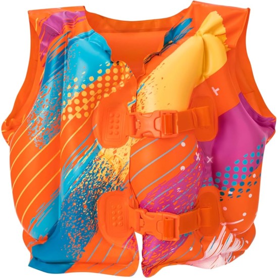 BESTWAY 16" X 12"/41CM X 30CM COLORIFY TOUGHLITE SWIM VEST (1 swim vest.) 