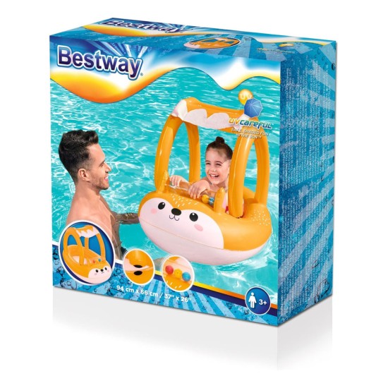 BESTWAY37" X 26"/94CM X 66CM FRIENDLY FOX SHADED BABY BOAT (Contents:1 boat)