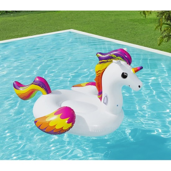 BESTWAY7'4" X 64.5"/2.24M X 1.64M SUPERSIZED UNICORN RIDE-ON (Contents:1 ride-on, repair patch)