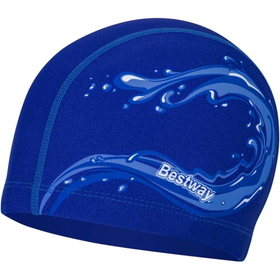 BESTWAY SLEEK'N STRETCH PREMIUM FABRIC SWIM CAP (One swim cap, one assorted colors) 