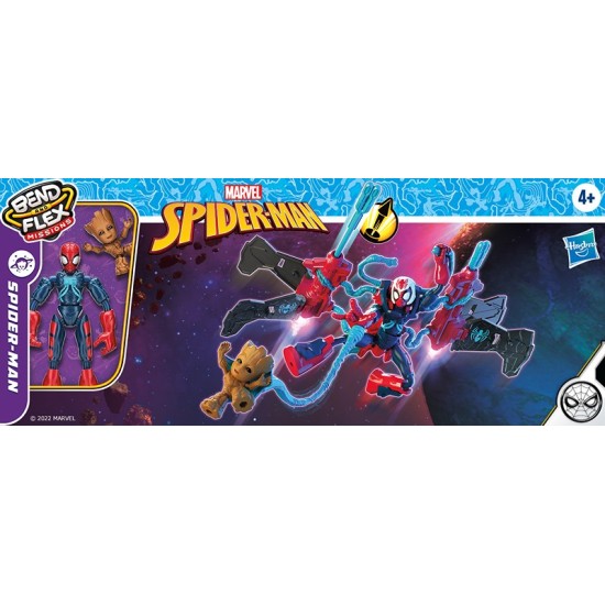  Marvel Spider-Man Bend and Flex Space Mission Flex-Jet Figure