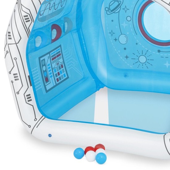 BESTWAY 49" X 41" X 46"/1.25M X 1.05M X 1.17M SPACE STATION EXPLORATION PLAYHOUSE (1 play house, 6 play balls, repair patch.)