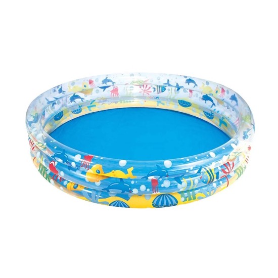 BESTWAYΦ60" X H12"/Φ1.52M X H30CM DEEP DIVE 3-RING POOL (Contents:One pool, repair patch) 