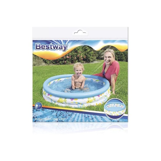 BESTWAYΦ40" X H10"/Φ1.02M X H25CM CORAL KIDS POOL (Contents:1 pool, repair patch) 