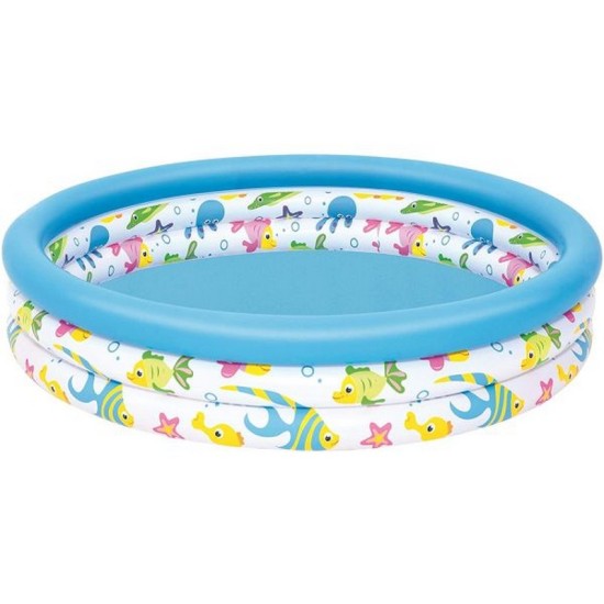 BESTWAYΦ48" X H10"/Φ1.22M X H25CM CORAL KIDS POOL (Contents:One pool, repair patch) 