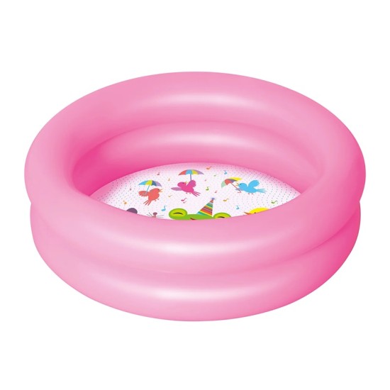 BESTWAYΦ24" X H6"/Φ61CM X H15CM ROUND 2-RING KIDDIE POOL (Contents:One pool, repair patch) 