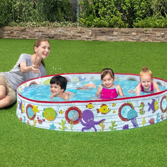 BESTWAYΦ60" X H10"/Φ1.52M X H25CM FILL 'N FUN POOL (Contents:One pool, repair patch.) 