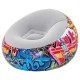 BESTWAY44" X 44" X 26"/1.12M X 1.12M X 66CM INFLATE-A-CHAIR GRAFFITI AIR CHAIR (Contents:chair, repair patch,)