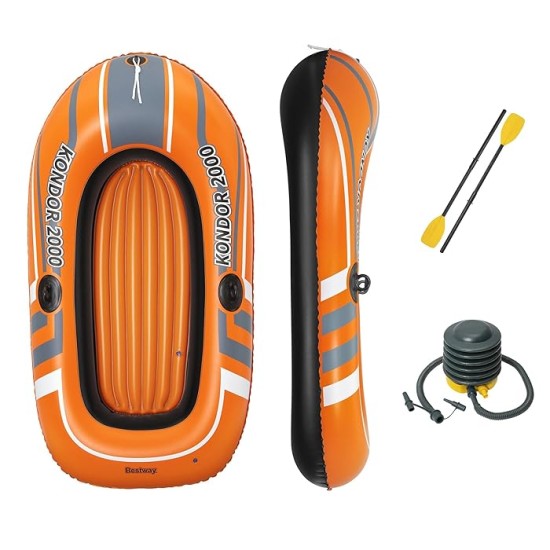 BESTWAY8'4" X 50" /2.55M X 1.27M TRECK X2 SET (Contents:1 boat,1 pair of oars,1 foot pump,repair patch)