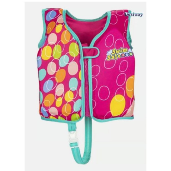 BESTWAYAQUASTAR FABRIC SWIM VEST M/L (Contents:Swim Vest, 2 assorted colors, Size: M/L) Age 3-6