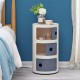 Round ABS Cylinder Cabinet Cupboard Drawer Storage Unit Bathroom Bedroom Stand 40*32 cm