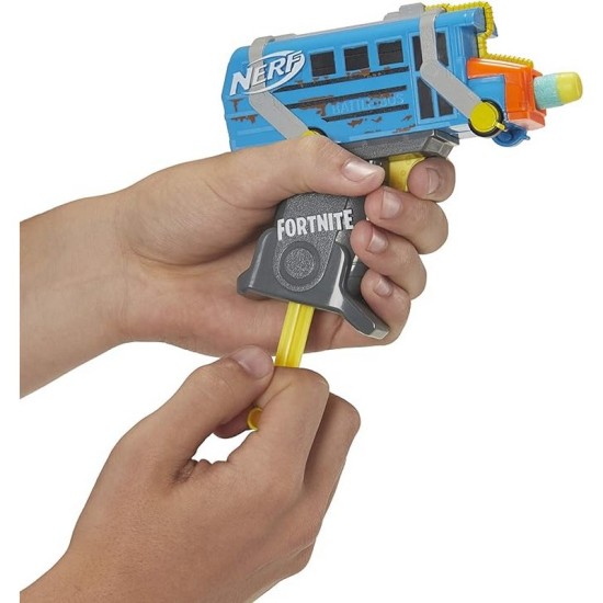 Nerf Fortnite Micro Battle Bus Microshots Dart-Firing Toy Blaster & 2 Official Elite Darts for Kids, Teens, Adults