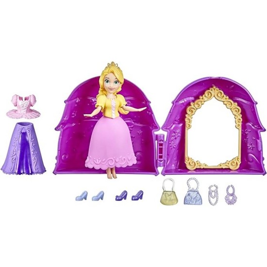 Disney Princess Secret Styles Fashion Surprise Rapunzel, Mini Doll Playset with Extra Clothes and Accessories, Toy for Girls 4 and Up