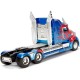 Jada Toys  Transformers T5 Optimus Prime Western Star 5700 Ex Phantom Die-cast Car with Opening Doors 1:24 Scale Blue/Red