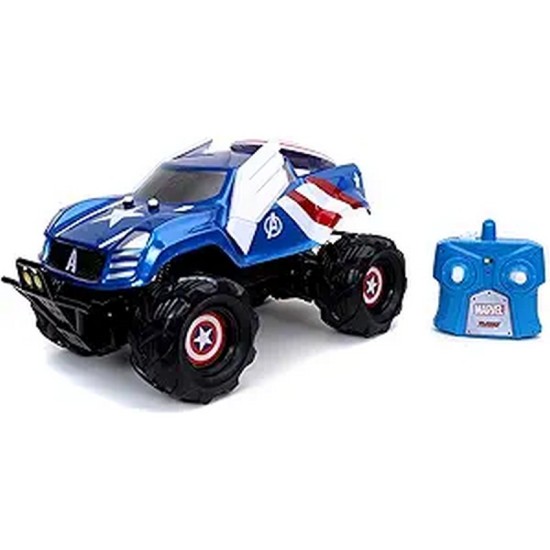 Jada Toys Marvel Avengers 1:14 Captain America Shield Attack RC Remote Control Car, Toys for Kids and Adults