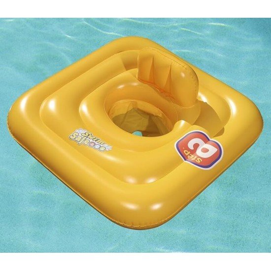 BESTWAY30" X 30"/76CM X 76CM WONDERSPLASH SQUARE 3-RING BABY BOAT (Contents: 1 baby seat.) Age 1-2