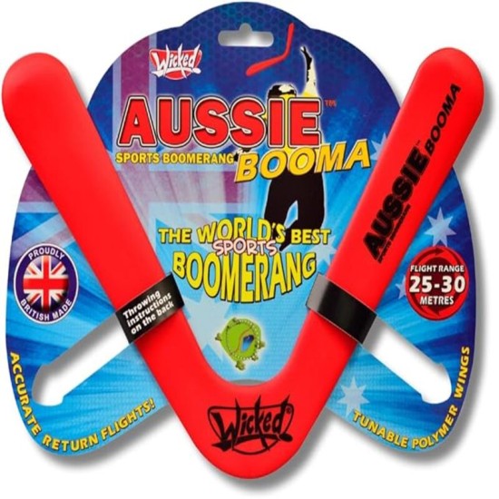 Wicked Aussie Booma | Classic Australian Style Boomerang (Random (Blue/Red))