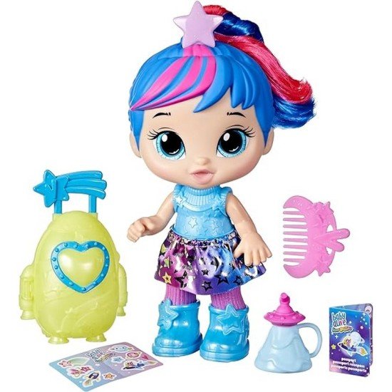 Baby Alive Star Besties Doll, Stellar Skylar, 8-inch Space-Themed Doll for 3 Year Old Girls and Boys and Up, Accessories