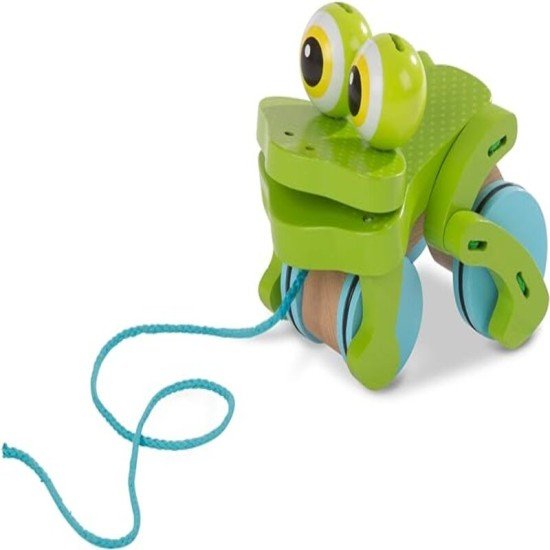 Melissa & Doug First Play Frolicking Frog Wooden Pull Toy