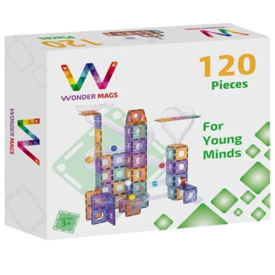 WonderMags Magnetic Tiles - 120 Pcs