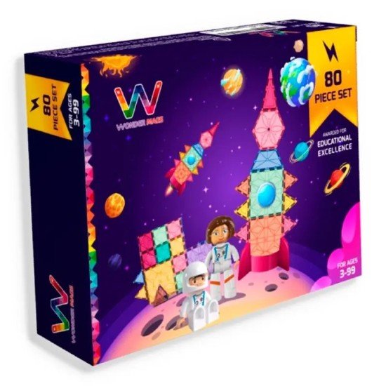 Wondermags Space Magnetic Tiles 80 Pcs