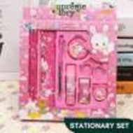 9pcs/set Cartoon Stationery Set Creative Student Gift For Kids-PINK 9pcs/set Cartoon Stationery Set Creative Student Gift For Kids-PINK