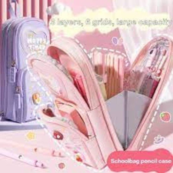 Kawaii School bag Pencil Case for Girls - Pink