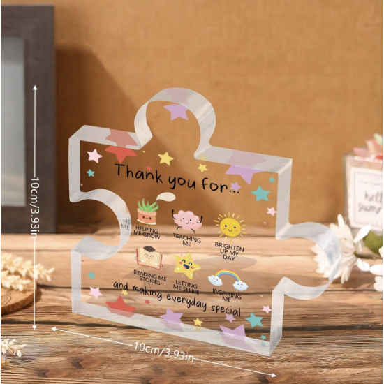 Thank You Gifts – Puzzle-Shaped Acrylic Desk Decor with Appreciation Message