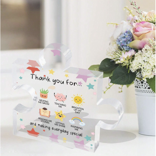 Thank You Gifts – Puzzle-Shaped Acrylic Desk Decor with Appreciation Message