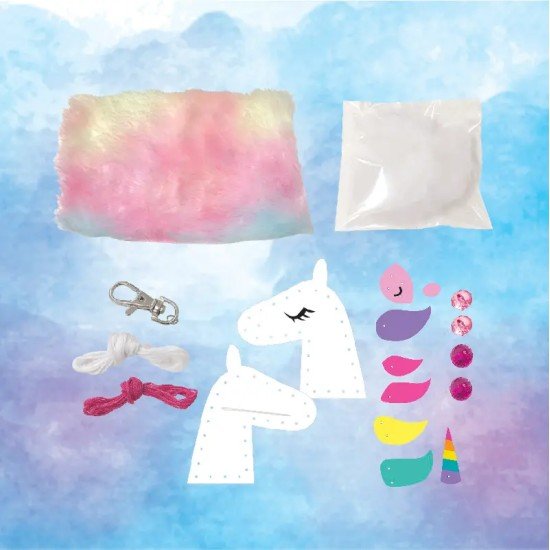 Hobby set Diy Bag Charm With Furr Pompom Unicorn 