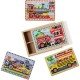 Melissa & Doug Vehicles 4-in-1 Wooden Jigsaw Puzzles in a Storage Box