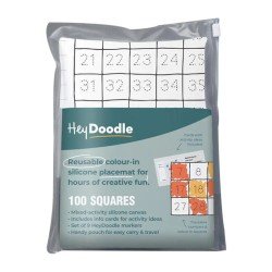 HeyDoodle - 100 Squares Silicone Mat Colouring HeyDoodle - 100 Squares Silicone Mat Colouring