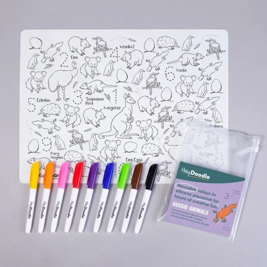 Aussie Animals Silicone Mat Colouring